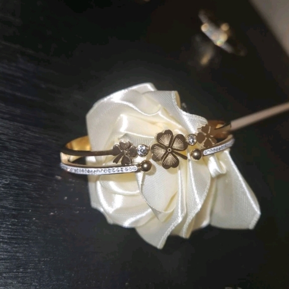 1pc Fashionable Elegant Luxury Original Stainless Steel & Rhinestone Decorated - Picture 5 of 5